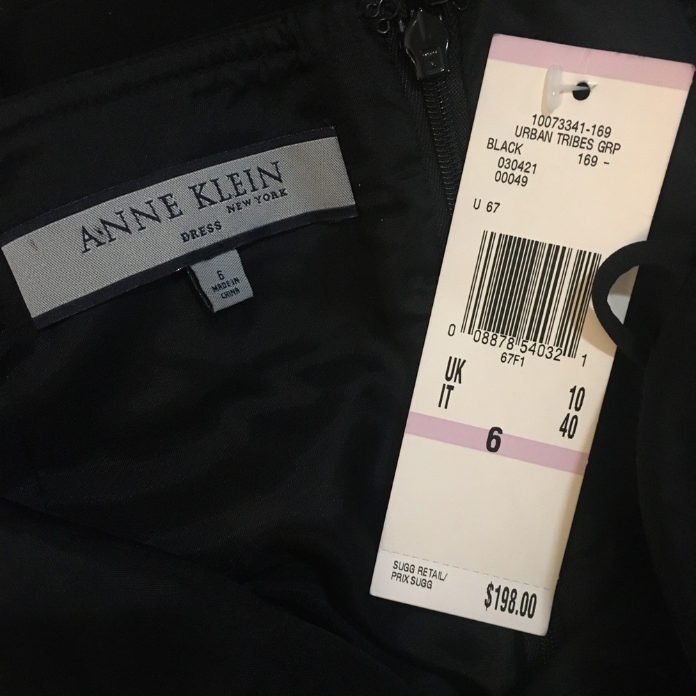 Anne Klein sz 6 All Around Multi Layered Black Dress with Layered Satin Accent - Picture 8 of 8